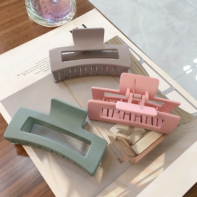 Large Hair Claws Clamps Elegant Acrylic Hairpins Barrettes Geometric Square Bath Clip For Women Girls Hair Accessories