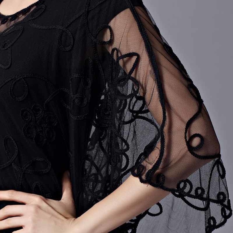 Summer Fashion Women Batwing Sleeve Blouses Loose Plus Size Hollow Lace Shirt Cardigan 's Clothing Blusas 803J 210518