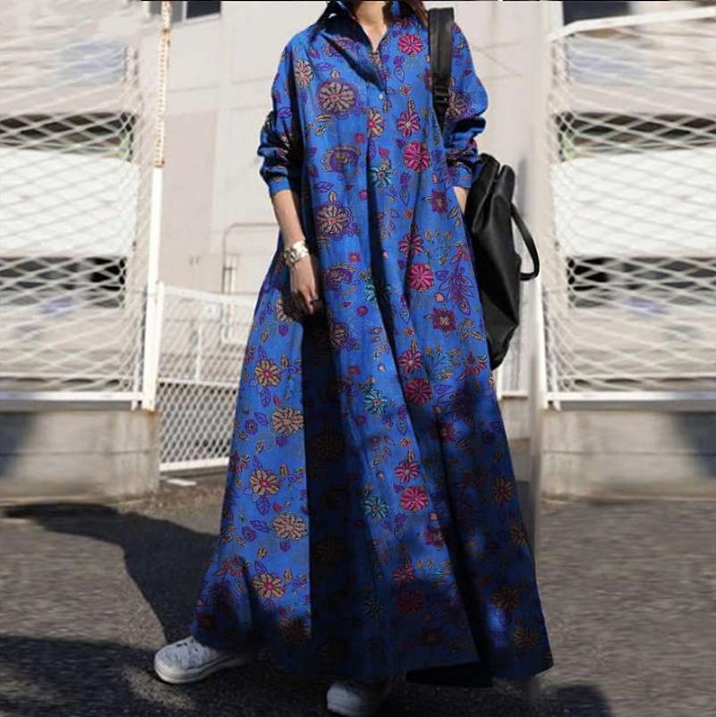 Kalenmos Cotton and Linen Print Retro Dresses Women Ethnic 5XL Plus Size Hedging Long-sleeved Large Swing Collar Button Dress
Kalenmos Cotton and Linen Print Retro Dresses Women Ethnic 5XL Plus Size Hedging Long-sleeved Large Swing Collar Button Dress
