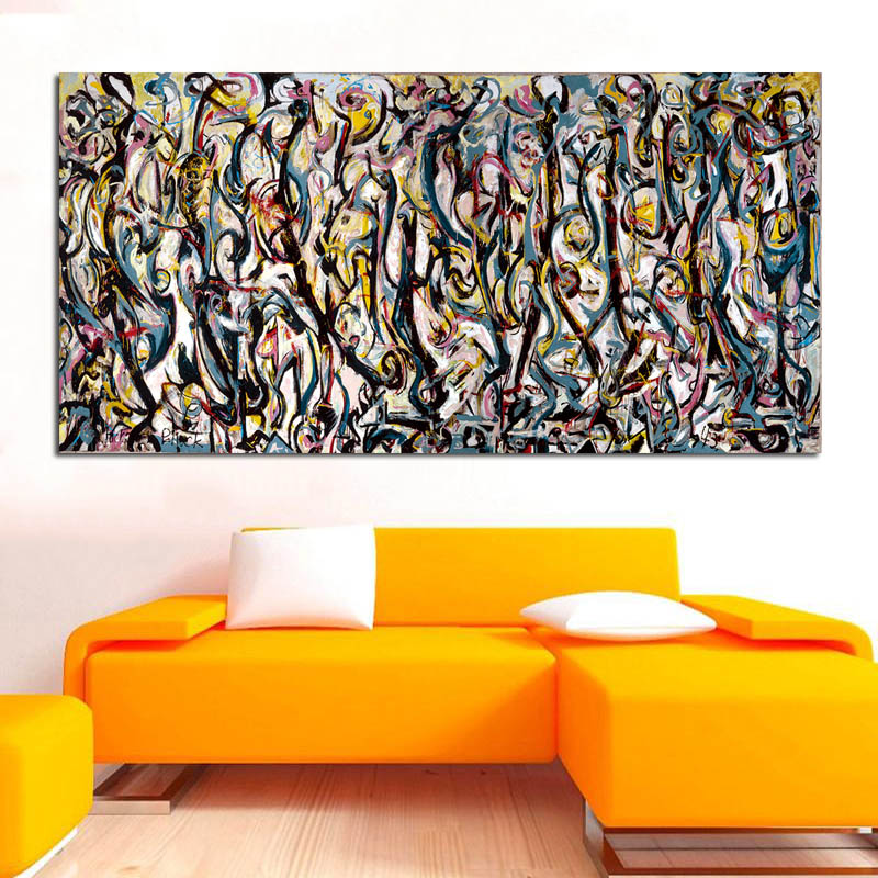 Large Size Wall Art Canvas Painting Abstract Poster Jackson Pollock Art Picture HD Print For Living Room Study Decoration