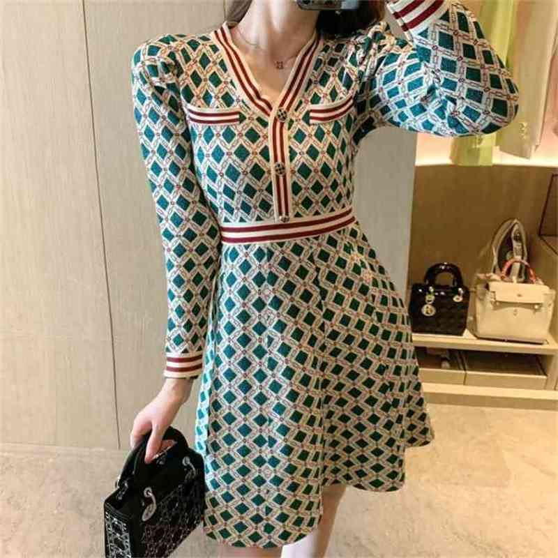 Fashion Spring Elegant Women Vintage Plaid V-Neck Ladies High Waist Slim knitting Dress Vestido 210519, Photo color
Fashion Spring Elegant Women Vintage Plaid V-Neck Ladies High Waist Slim knitting Dress Vestido 210519, Photo color
