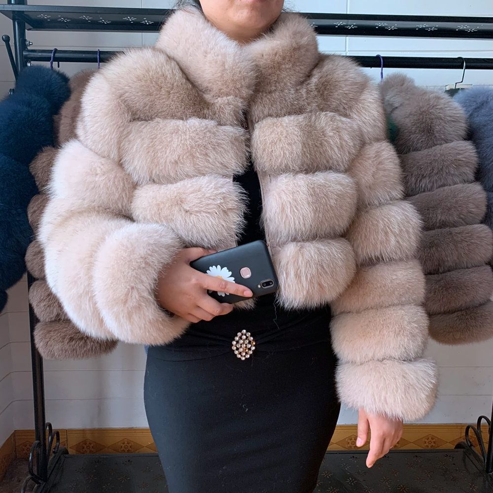NEW Natural Short Real Fox Fur Coat For Women With Stand Collar Thick Warm Winter Genuine Furs Jacket High Quality Fur 5xl, Beige
NEW Natural Short Real Fox Fur Coat For Women With Stand Collar Thick Warm Winter Genuine Furs Jacket High Quality Fur 5xl, Beige