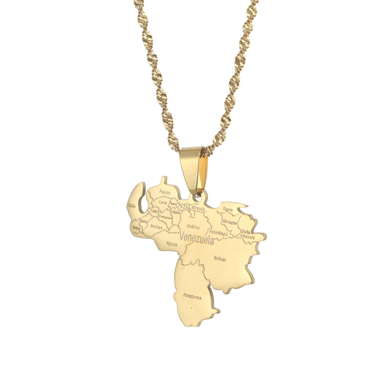 Venezuela Map Pendant Necklace For Women Gold Color Venezuelan Stainless Steel Jewelry
Venezuela Map Pendant Necklace For Women Gold Color Venezuelan Stainless Steel Jewelry