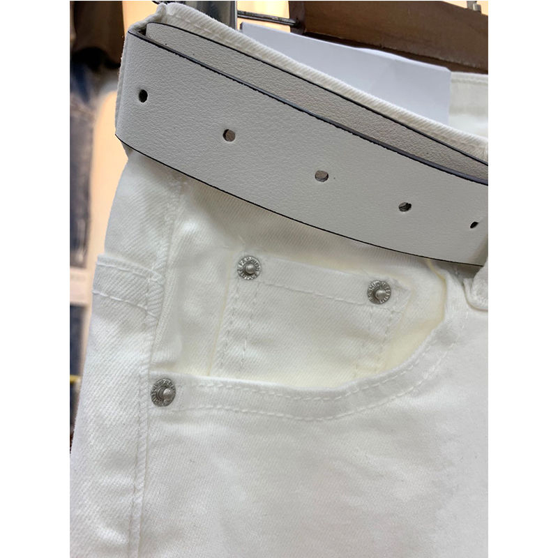 Spring Summer Korea Fashion Women High Waist White Harem Pants Daisy Embroidery Loose Casual Cotton Denim S284 210512