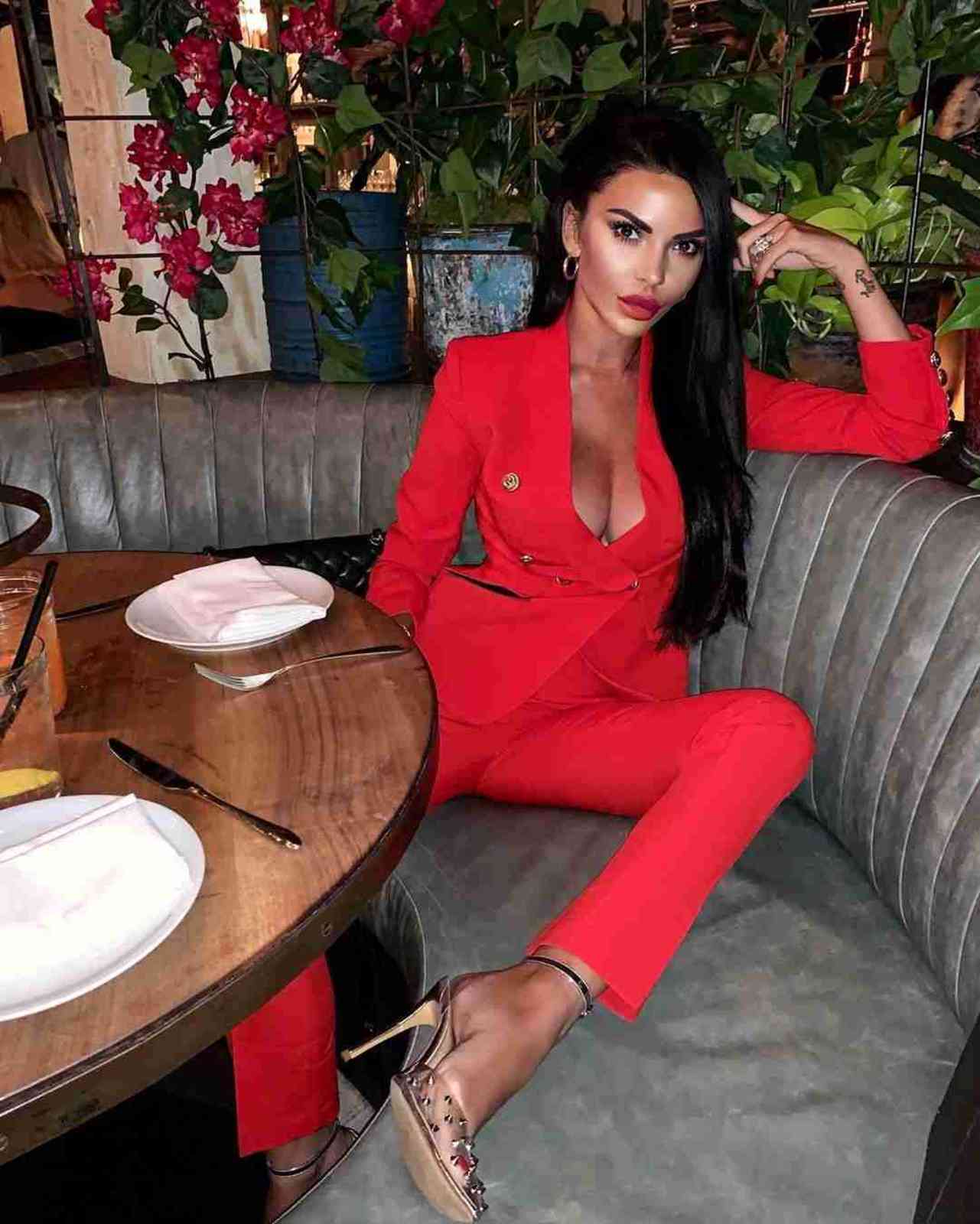 Ocstrade Two Piece Set Women Outfit Fashion Clothing Red Blazer Suit 2 Sets Matching Sexy Birthday Club Party Outfits 211106