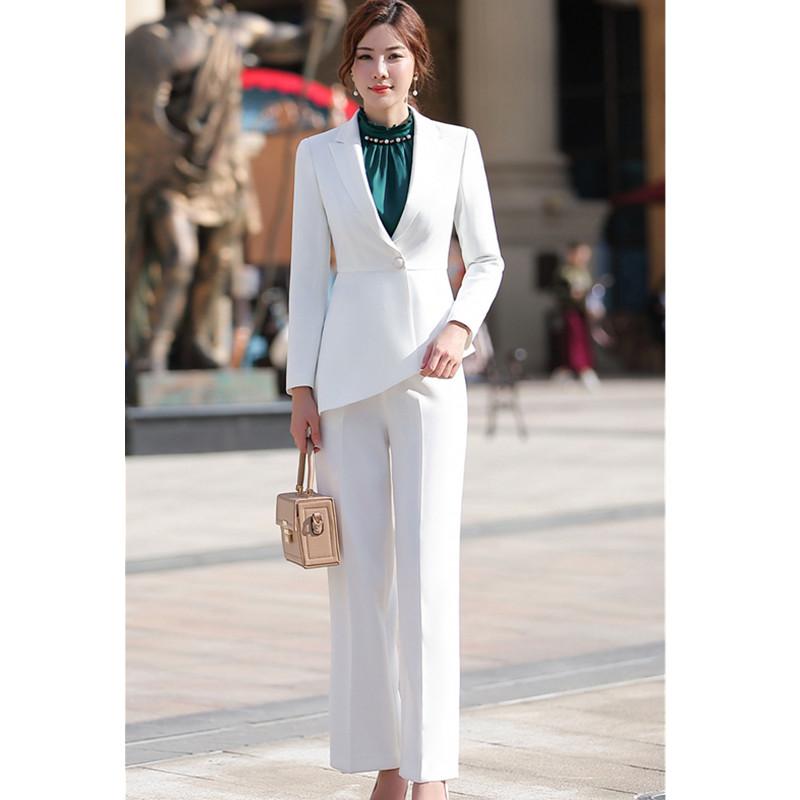 Women' Suits & Blazers Women Elegant Pant Suit Slim Fashion Formal Black White Long Sleeve Symmetrical Blazer With Trousers Office Ladies 4, Picture color 1
Women' Suits & Blazers Women Elegant Pant Suit Slim Fashion Formal Black White Long Sleeve Symmetrical Blazer With Trousers Office Ladies 4, Picture color 1