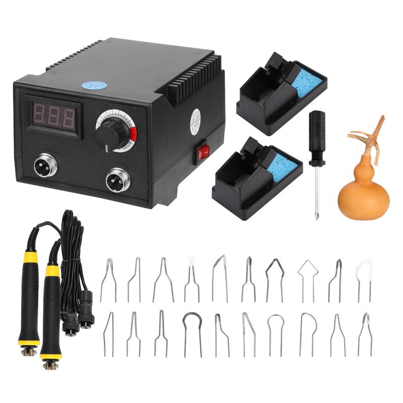 Copiers 100W Wood Burner Adjustable Temperature Digital Display Pyrography Dual Pen Burning Machine Gourd Crafts Tool Kit Soldering 
Copiers 100W Wood Burner Adjustable Temperature Digital Display Pyrography Dual Pen Burning Machine Gourd Crafts Tool Kit Soldering