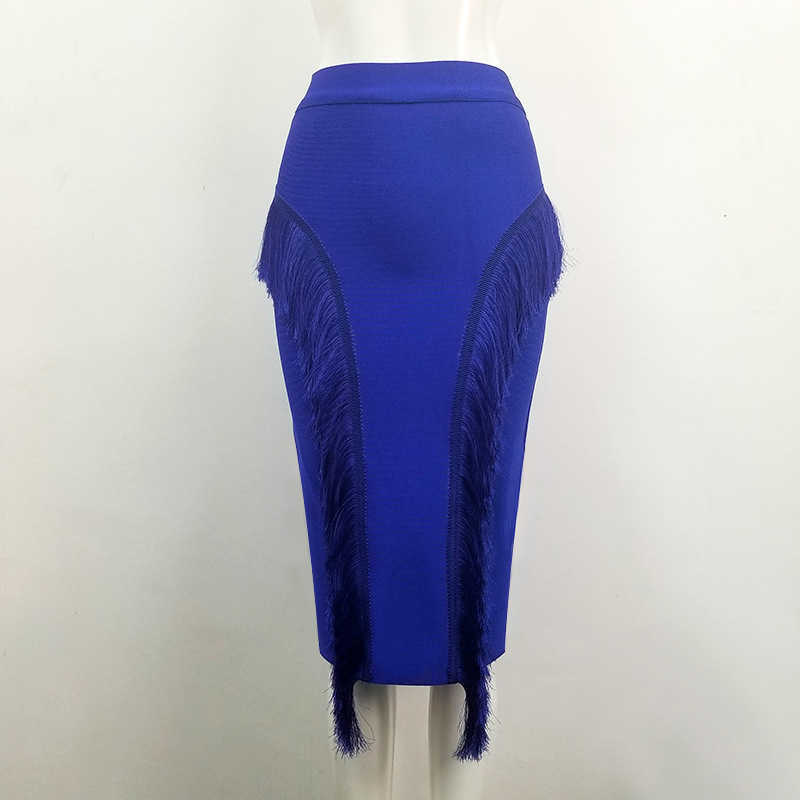 High Quality Women'S Waist Bodycon Skirt Office Ladies Tassel Elegant Fashion Pencil Bandage 210527