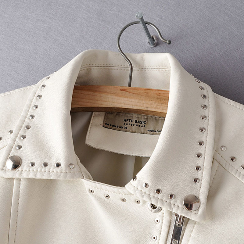 Yellow PU Lapel Long Sleeve Liuding Locomotive Women's Jacket Winter Windproof Simple Chic Slim Female Coat Black Red Top 210507