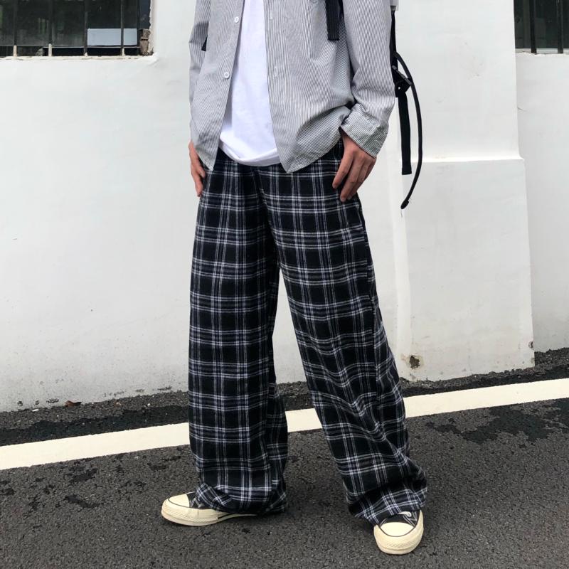 Wide Leg Pants Men's Large Korean Version Of Summer Chic Fashion Black Plaid Trousers High Waist Pocket Men And Women Streetwear
Wide Leg Pants Men's Large Korean Version Of Summer Chic Fashion Black Plaid Trousers High Waist Pocket Men And Women Streetwear