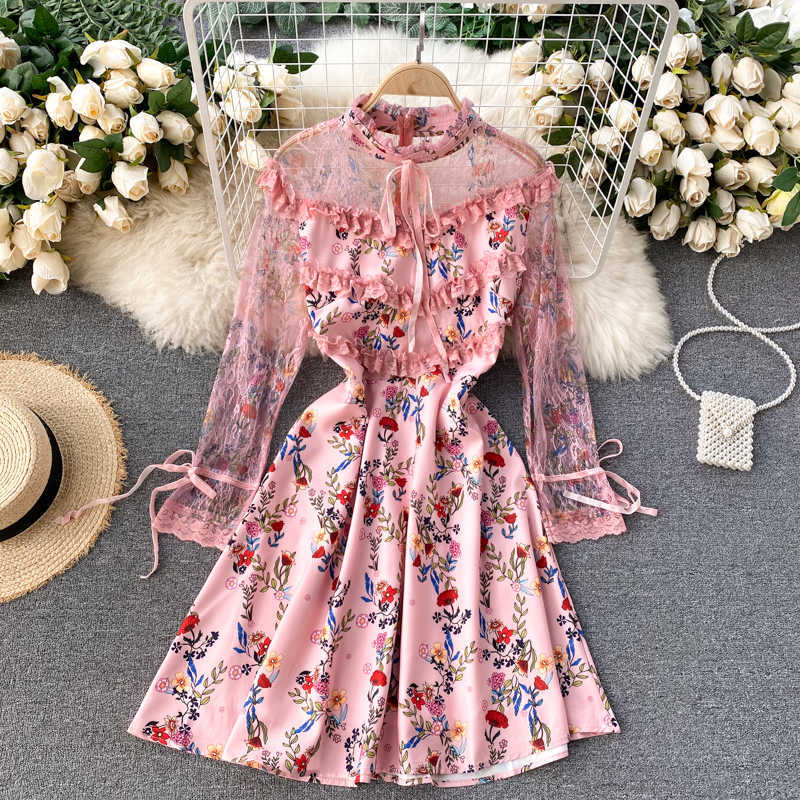 LY VAREY LIN Spring Women Sweet Lace O-neck Dresses Elegant Print Long Sleeve Knee Length Skirt Vintage Lady Dress 210526, Pink
LY VAREY LIN Spring Women Sweet Lace O-neck Dresses Elegant Print Long Sleeve Knee Length Skirt Vintage Lady Dress 210526, Pink