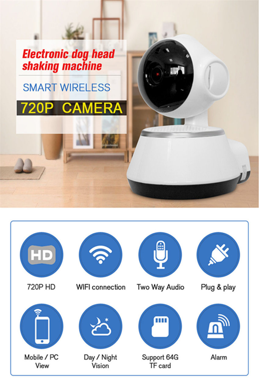 V380 100W pixel Baby Monitor Phone APP HD 720P Mini IP Wifi Cameras Wireless P2P Security Camera Night Vision IR Robot Support 64G