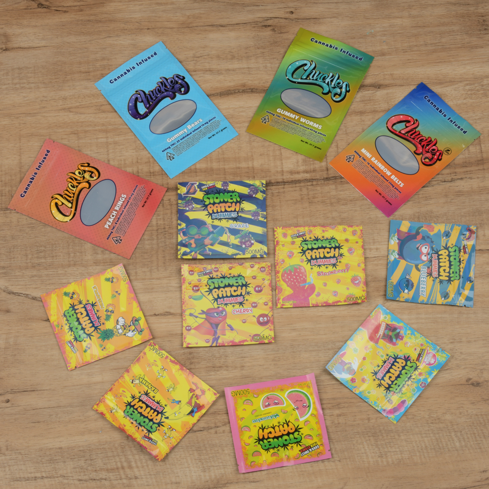 stoner patch 54g chuekled 57.7g Flowers MINI RAINBOW BELTS GUMMY WORMS PEACH RINGS Chuckles Mylar Bags Smell Proof Stand Up Pouch Zipper Pac
stoner patch 54g chuekled 57.7g Flowers MINI RAINBOW BELTS GUMMY WORMS PEACH RINGS Chuckles Mylar Bags Smell Proof Stand Up Pouch Zipper Pac