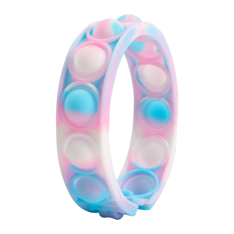 Pop Fidget Reliver Stress Toys Rainbow Bracelet Push Bubble Antistress Adult Children Sensory Toy To Relieve Autism Wristband US Fedex Free