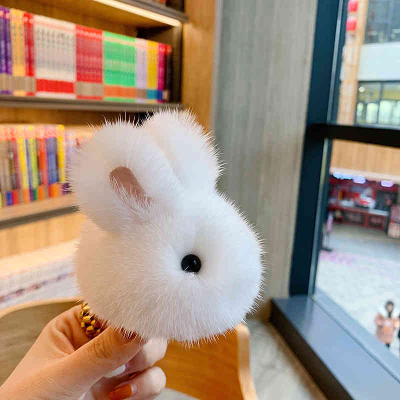 Mink Fur Little Jade Rabbit Plush Lovely Key Chain Pendant Ins Doll Korean Women's Matching