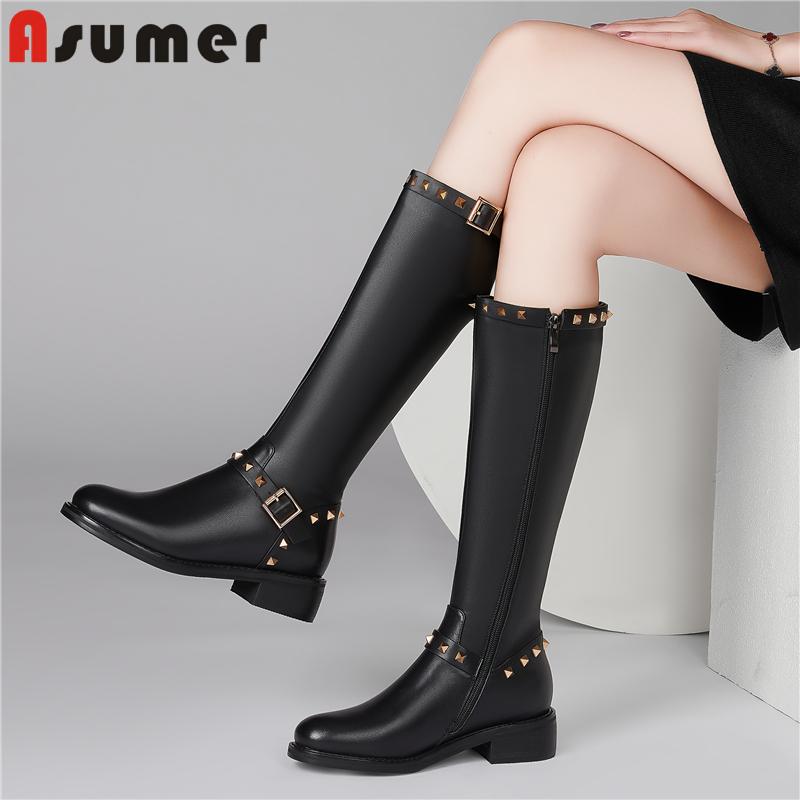 Boots Asumer Plus Size 34-45 Women Zip Rivets Punk Knee High Winter Square Heels Ladies Black Motorcycle
Boots Asumer Plus Size 34-45 Women Zip Rivets Punk Knee High Winter Square Heels Ladies Black Motorcycle