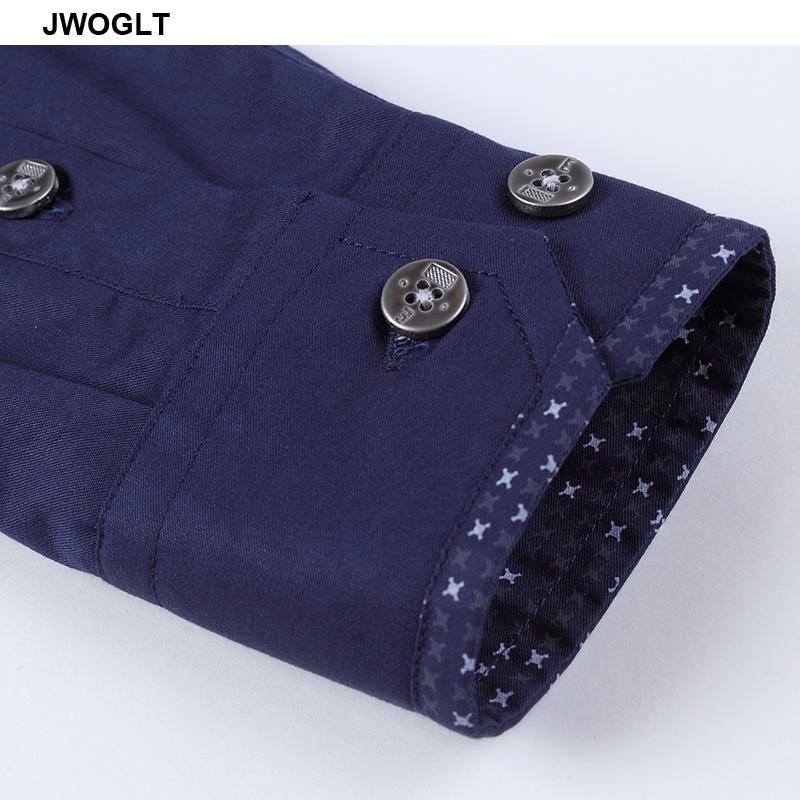 Autumn Men's Long Sleeved Shirt Korean Style Regular Fit Button-down Cotton White Social Shirts Casual