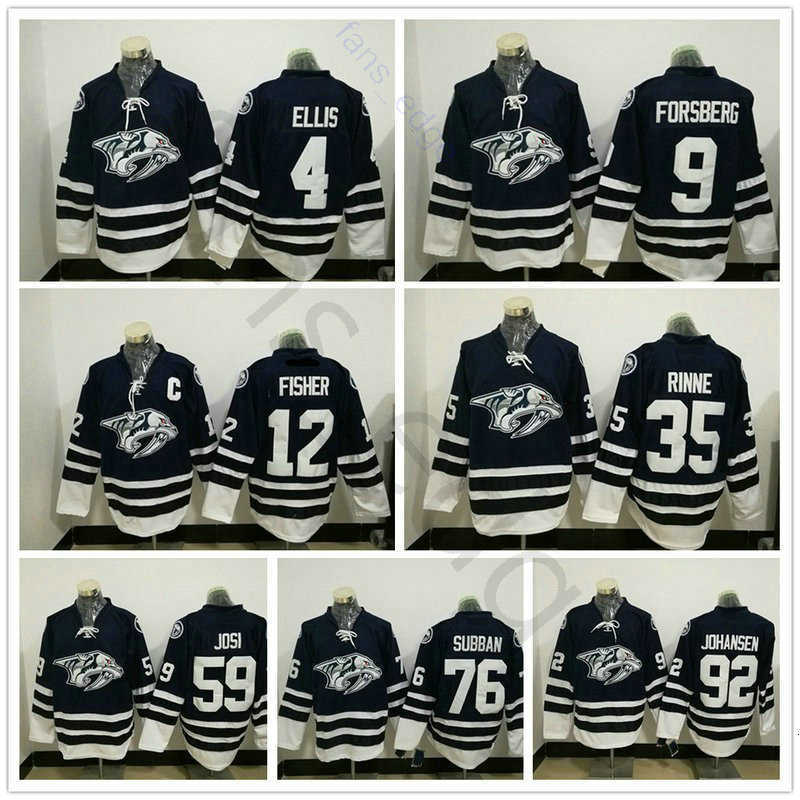 Nashville Predators Ryan Ellis 9 Filip Forsberg 35 Pekka Rinne 59 Roman Josi 92 Ryan Johansen 76 Subban Alternate Dark Blue Jersey, White 2018 ad new style
Nashville Predators Ryan Ellis 9 Filip Forsberg 35 Pekka Rinne 59 Roman Josi 92 Ryan Johansen 76 Subban Alternate Dark Blue Jersey, White 2018 ad new style