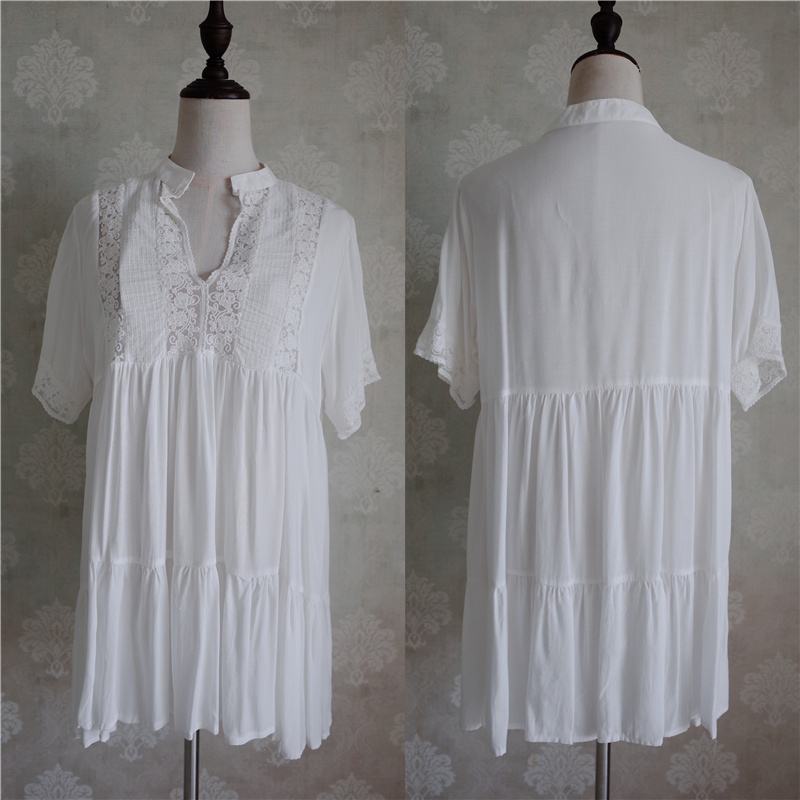 Beach dress Saida de Praia Cotton Cover up Kaftan Pareos Playa Mujer Lace Bikini Swimsuit cover #Q756 210420