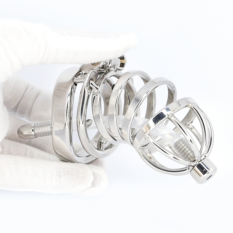 For Couple Chastity Device Stainless Steel Cage Cock Cage Erotic Device cock Prison Penis Ring Sex Toys for Men Lock Cock Rings 210408