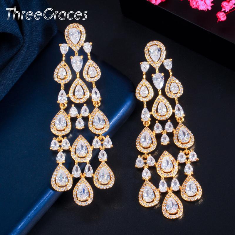 Dangle & Chandelier ThreeGraces Fashion Shiny CZ Crystal Dubai Gold Long Tassel Water Drop Earrings For Women Wedding Party Jewelry Gift ER5, Silver
Dangle & Chandelier ThreeGraces Fashion Shiny CZ Crystal Dubai Gold Long Tassel Water Drop Earrings For Women Wedding Party Jewelry Gift ER5, Silver
