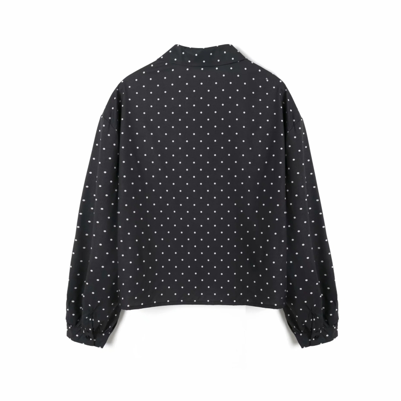 Women Dot Printing Splicing Shirts Female Nine Quarter Sleeve Blouses Casual Lady Loose Tops Blusas S8270 210430Z