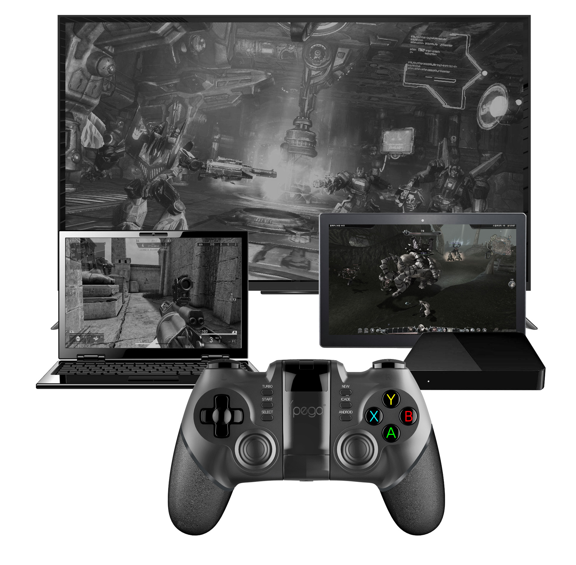 Gamepad Game Pad Controller Mobile Bluetooth-compatible Trigger Joystick For Android Cell Smart Phone TV Box PC PS3 VR