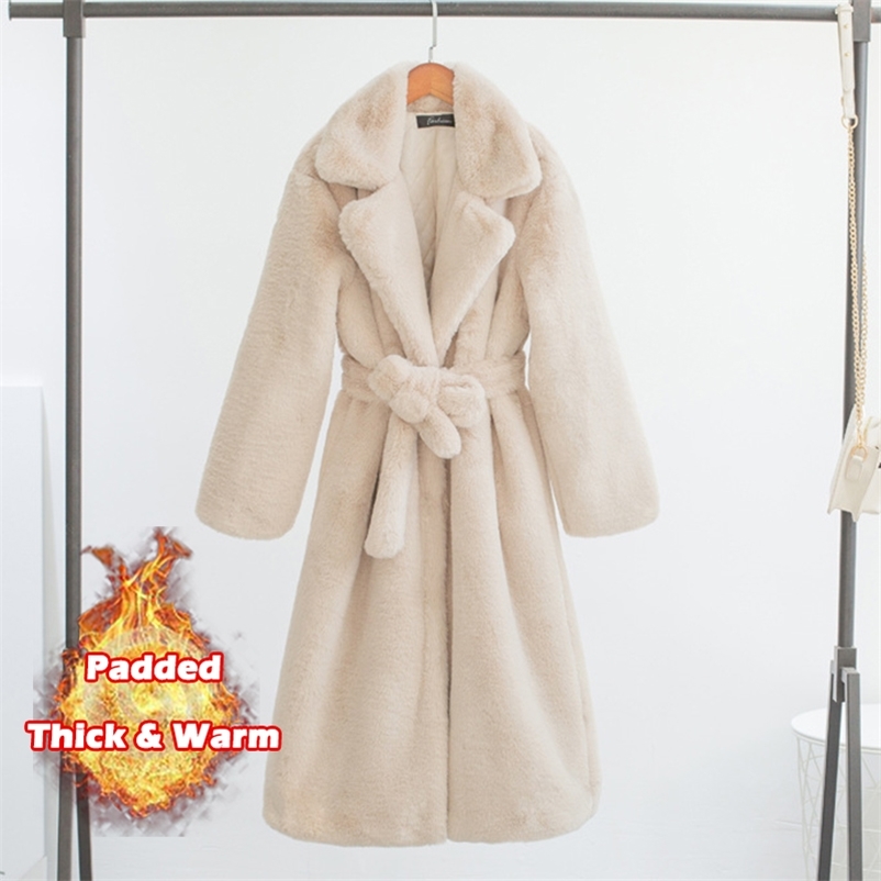 Women Winter Warm Faux Fur Coat Thick Long Turn Down Collar With Belt Casaco Feminino 210519, Beige
Women Winter Warm Faux Fur Coat Thick Long Turn Down Collar With Belt Casaco Feminino 210519, Beige