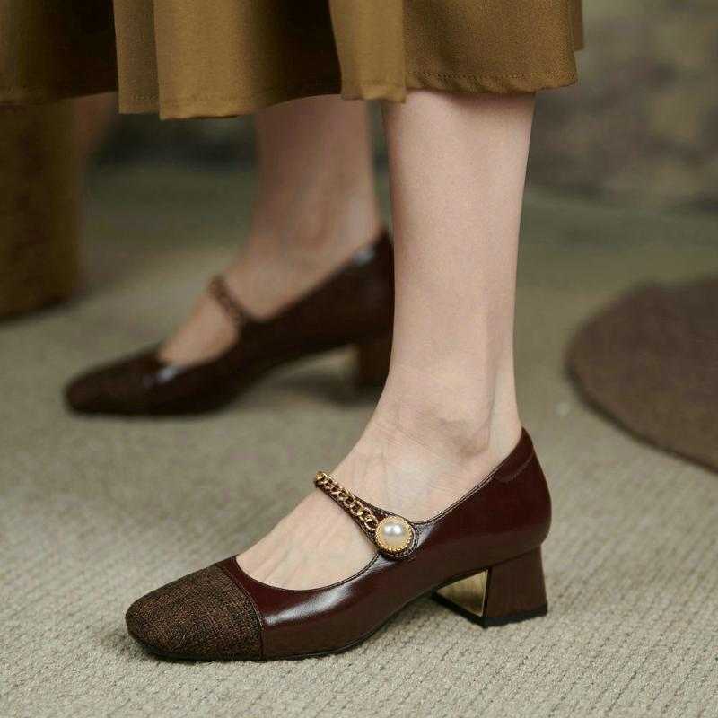 Dress Shoes EshtonShero Women Pumps Mary Janes Genuine Leather Round Toe Square Med Heels Platform String Bead Ladies Casual Feetwear, Brown
Dress Shoes EshtonShero Women Pumps Mary Janes Genuine Leather Round Toe Square Med Heels Platform String Bead Ladies Casual Feetwear, Brown