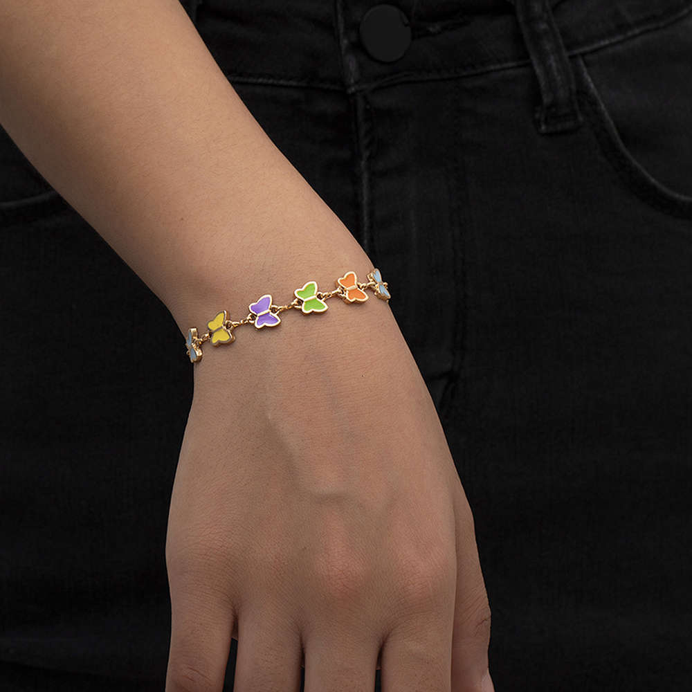 Hand catenary Jewelry fashion simple oil dripping Butterfly Bracelet color series multi element alloy jewelry, Black
Hand catenary Jewelry fashion simple oil dripping Butterfly Bracelet color series multi element alloy jewelry, Black