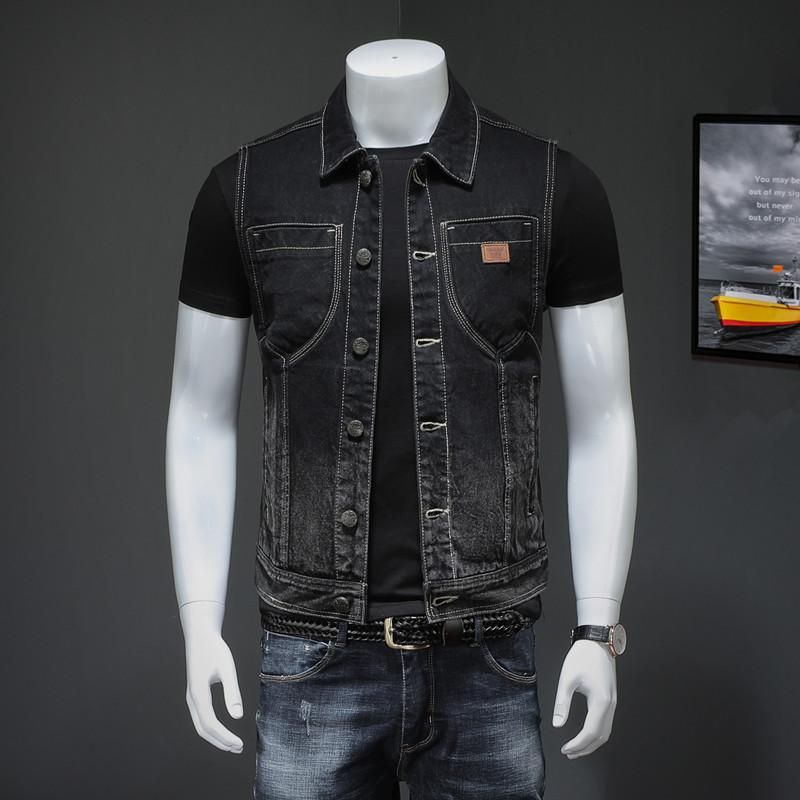 Men's Vests Biker Mens Motorcycle Black Denim Vest Vintage Sleeveless Jean Jacket Single Breasted Fashion Multiple Pockets Waistcaot
Men's Vests Biker Mens Motorcycle Black Denim Vest Vintage Sleeveless Jean Jacket Single Breasted Fashion Multiple Pockets Waistcaot