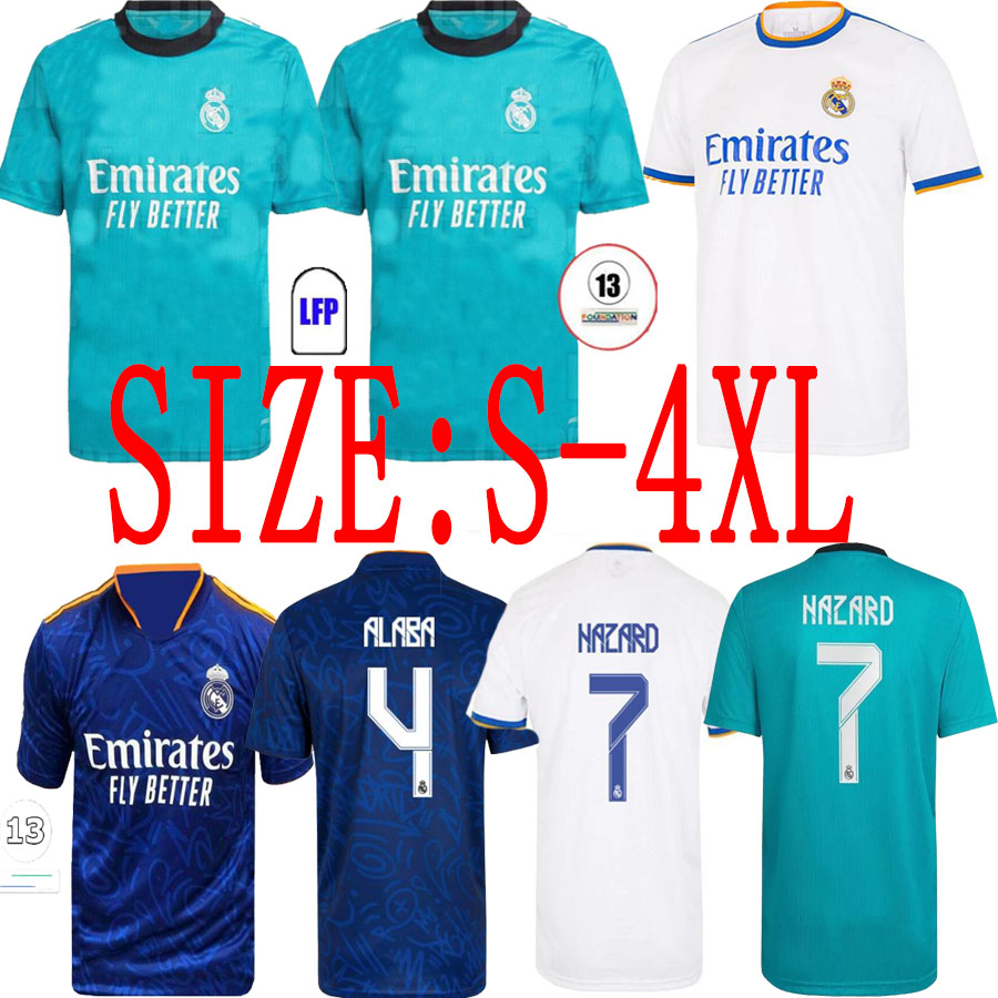 

21 22 size s-4XL Real Madrid Soccer Jersey 2021 Home HAZARD KROOS MODRIC SERGIO RAMOS Maillots de football Shirt BENZEMA MARCELO ASENSIO ISCO uniform, Black;yellow