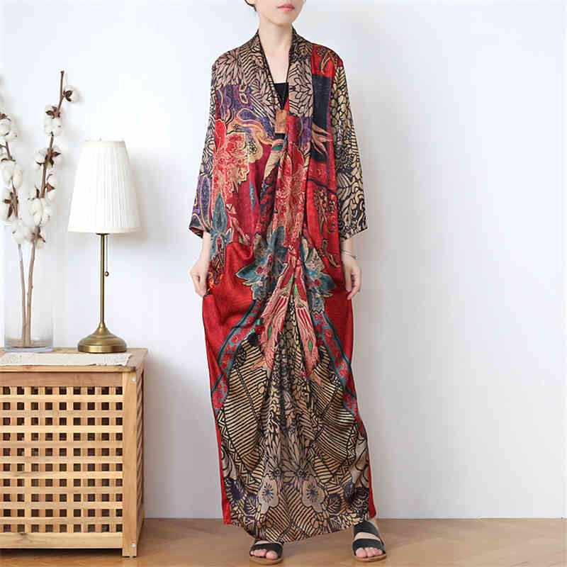 Johnature Women Autumn High Quality Dresses Vintage Print Floral Silk Dresses V-Neck Long Sleeve Female Loose Clothes 210521, Multi
Johnature Women Autumn High Quality Dresses Vintage Print Floral Silk Dresses V-Neck Long Sleeve Female Loose Clothes 210521, Multi