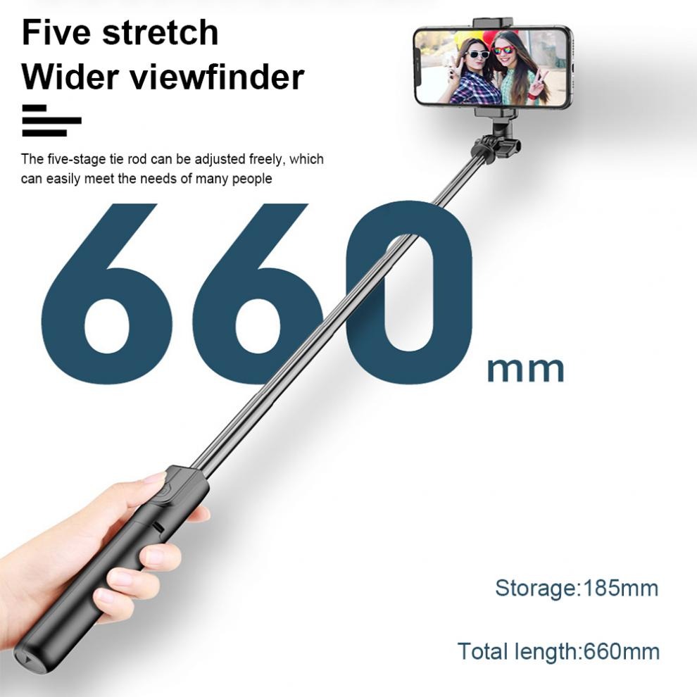 J861 Wireless Selfie Stick Tripod Dimmable Selfie Ring Fill Light Fill Lamp Foldable Fit for Smartphones