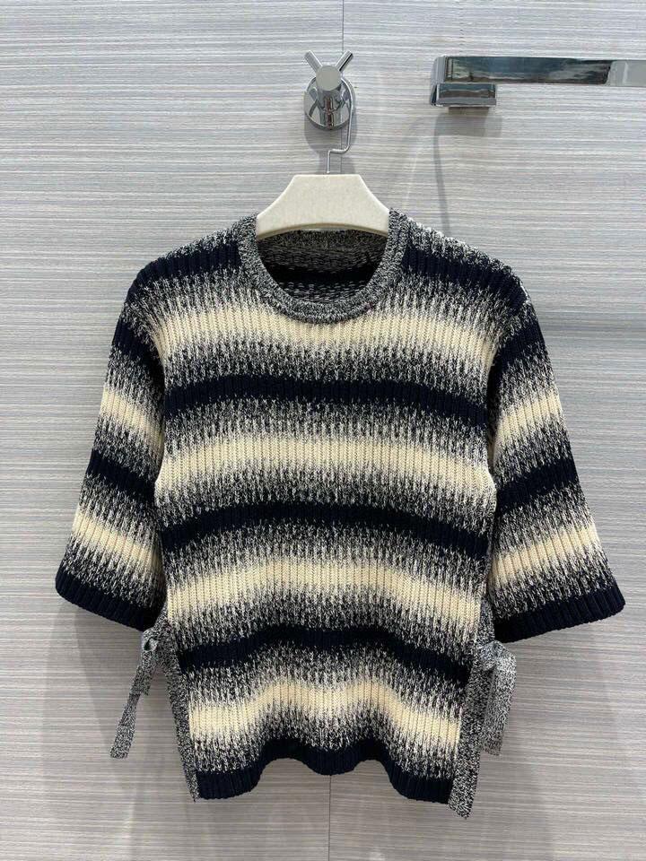 2021 Spring Fall Knitted Tees Pullovers Women Luxury Gradient Striped Edged Split Hem Lace Up Slim Tops Casual Cotton Pullover, Black
2021 Spring Fall Knitted Tees Pullovers Women Luxury Gradient Striped Edged Split Hem Lace Up Slim Tops Casual Cotton Pullover, Black
