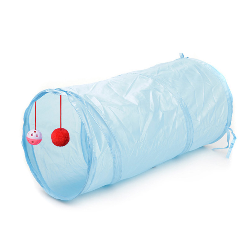 Intelligence Drill Barrels Cat Tunnel Interactive Toys Two-way Tunnels Foldable Hanging Ball Pet Accessories