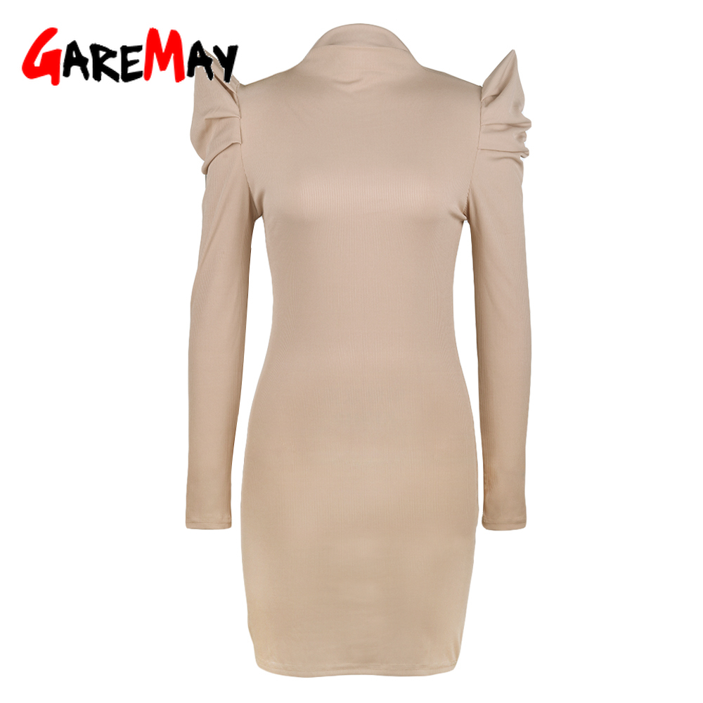Casual Khaki Women's Dress Cotton Winter Tight High Street Style Long Sleeve Female Clothing Women 210428