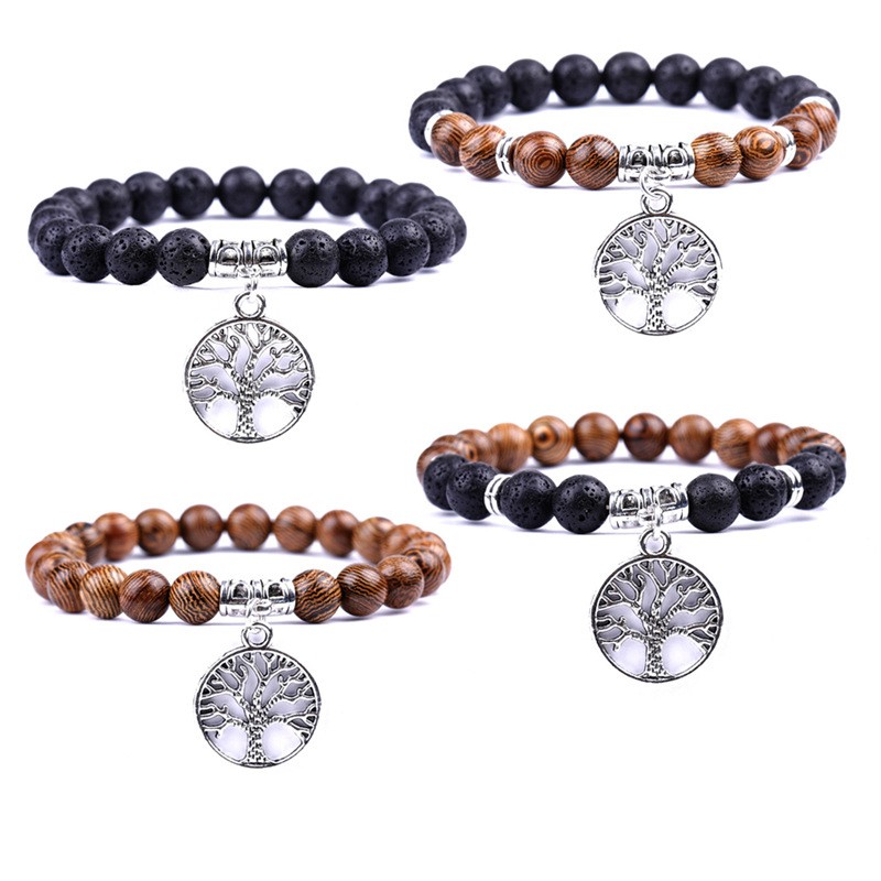 Fashion Retro Silver Lifetree Charm Natural Stone Wood Beads Strands Bracelet for Man Woman Couples Gift
Fashion Retro Silver Lifetree Charm Natural Stone Wood Beads Strands Bracelet for Man Woman Couples Gift