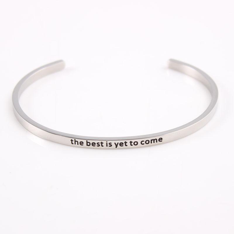 Bangle Stainless Steel Inspirational Mantra Bracelet Engraved The Is Yet To Come Quote Hand Imprint Bracelets For Women Men
Bangle Stainless Steel Inspirational Mantra Bracelet Engraved The Is Yet To Come Quote Hand Imprint Bracelets For Women Men
