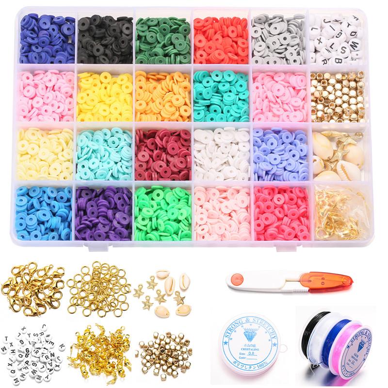 Earrings & Necklace YEYULIN 1 Box 24 Colors 200pcs Polymer Clay Beads For Jewelry Making Accessories DIY Bracelets Earring Craft Kits, Silver
Earrings & Necklace YEYULIN 1 Box 24 Colors 200pcs Polymer Clay Beads For Jewelry Making Accessories DIY Bracelets Earring Craft Kits, Silver