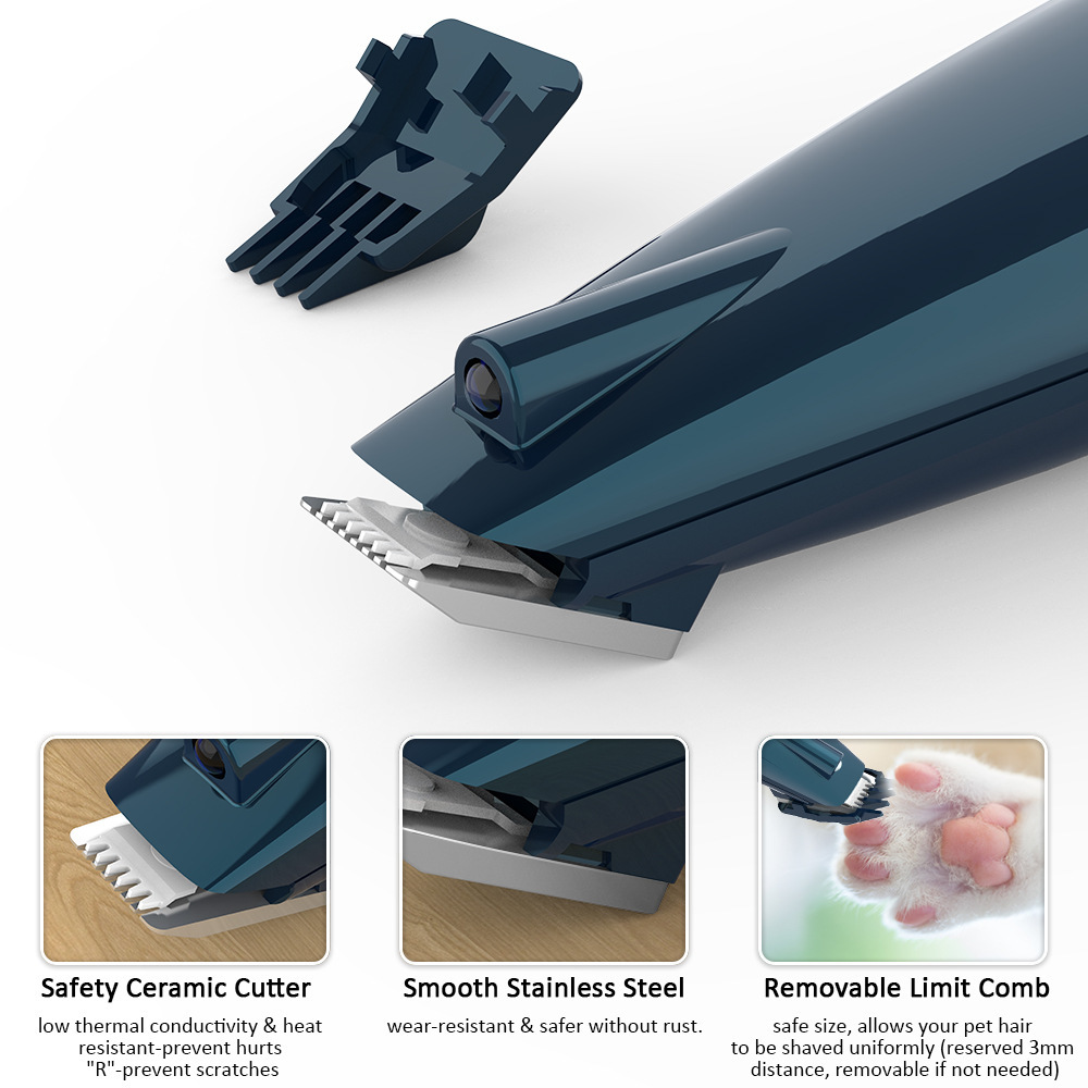 Dog Clippers Professional Pet Foot Hair Trimmer Dog Growing Clipper USB Rechargeable Butt Ear Eyes Hair Cutter Remover Low-noise