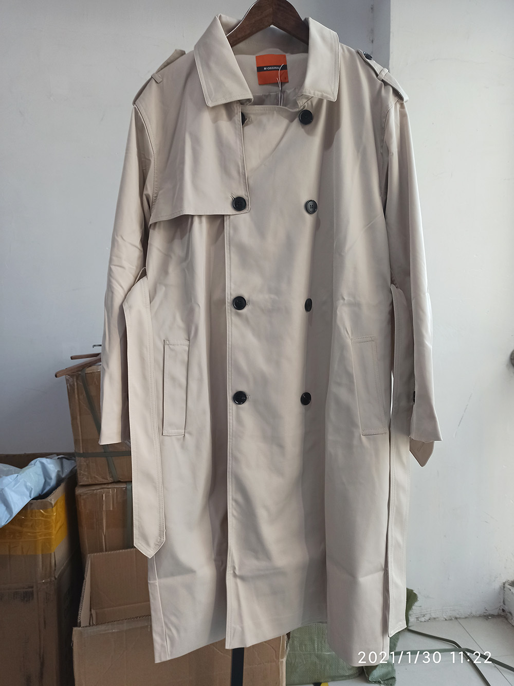 IEFB /Men's Wear Spring Fashion Handsome Windbreaker Trend Overcoat Loose Long Coat For Male Overknee Windbreaker 9Y880 210524