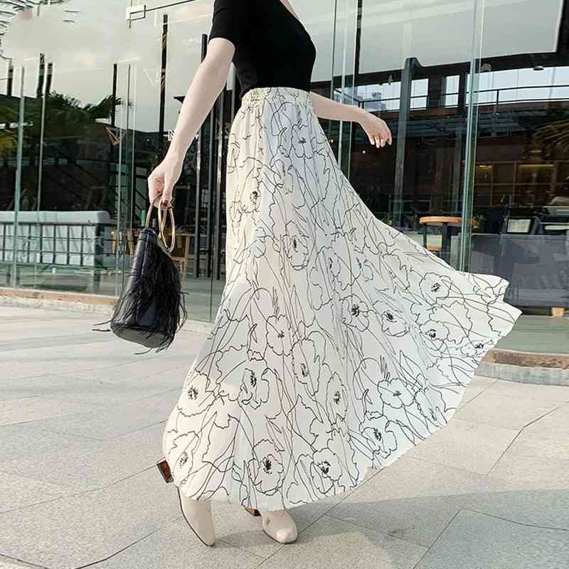 Spring Vintage Streetwear Womens Skirts Long for Women Floral Maxi High Waisted Chiffon Female Korean 210603, Black
Spring Vintage Streetwear Womens Skirts Long for Women Floral Maxi High Waisted Chiffon Female Korean 210603, Black