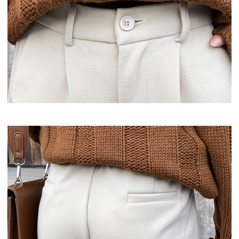 Autumn and Winter Woolen Harem Pants Women Straight Casual Trousers Women Full Length High Waist Pants Pantalon Femme 6994 50 210518