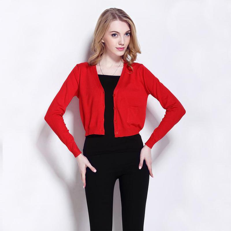 Women's Sweaters 2021 Spring Arrival Korean Short Knitted Cardigan Long Sleeve V Neck Single Breasted With One Pocket, Black
Women's Sweaters 2021 Spring Arrival Korean Short Knitted Cardigan Long Sleeve V Neck Single Breasted With One Pocket, Black