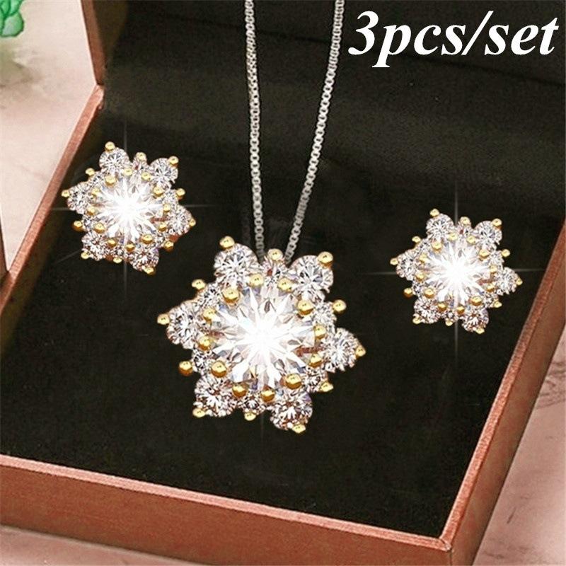 Chains Murduo Wish Creative Diamond-studded Snowflake Necklace Earrings Set Christmas, Silver
Chains Murduo Wish Creative Diamond-studded Snowflake Necklace Earrings Set Christmas, Silver