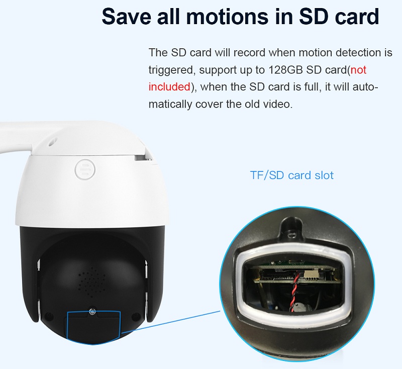 PTZ Wireless IP Camera 1080P HD 5X Optical Digital Zoom AI Human Detect Wifi Camera Outdoor H.265 P2P Audio 5MP Home Security CCTV Surveillance Cam