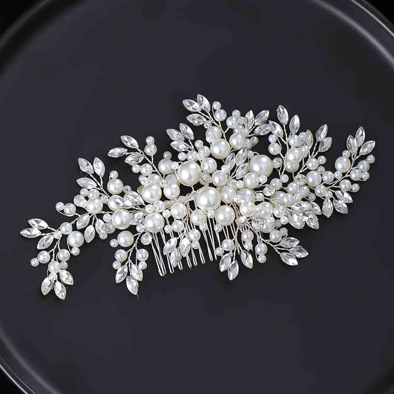 Pearl Fashion Wedding Accessories Silver Color Crystal Headpiece Handmade Combs Bridal Hair Jewelry For Women
Pearl Fashion Wedding Accessories Silver Color Crystal Headpiece Handmade Combs Bridal Hair Jewelry For Women