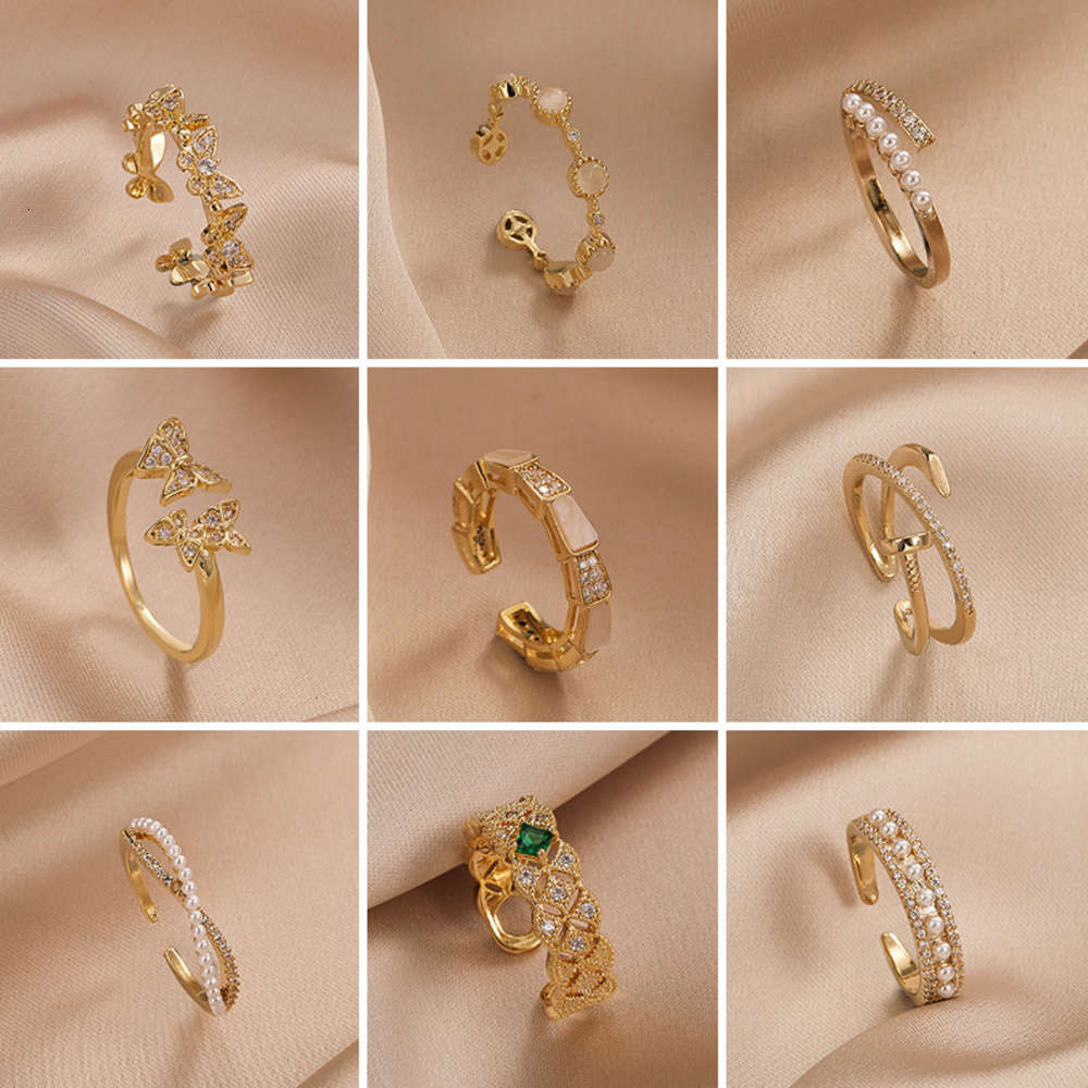 Amoureux de la rose Femme Coloration Ouverture One Taille Convient à tous Cuivre Plaqué Véritable Gold Fleur Perle Anneau simple