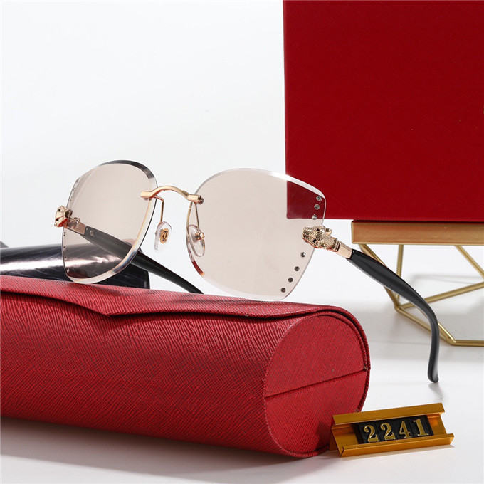 Designer Sunglasses Mens Sun glasses Fashion sunglass Square Big C Wire Carters Metal eyeglass Vintage Eyewear eyeglasses With red packing box